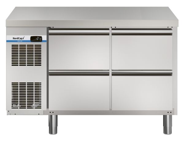 COOL by Nordcap Kühltisch KT-CL1241 mit 4 Laden, Edelstahl, Umluft für die Gastronomie