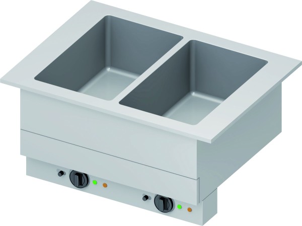 STALGAST Bain-Marie "Drop-In" 2x GN1/1 Einzelbecken 830x620x390 mm Edelstahlabdeckung