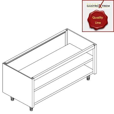 GASTROXTREM Edelstahl-Unterbauelement - beidseitig offener Durchreiche-Arbeitsschrank