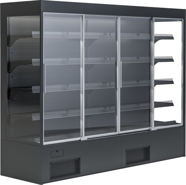 KBS Wandkühlregal Variant 257 Black Line mit Glasschiebetüren