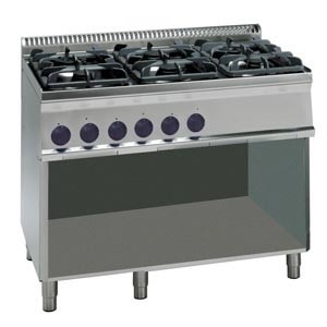 Tecnoinox Gasherd, 6 Brenner, 30 kW