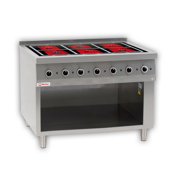 Berner BS6SHQ Elektro-Standherd mit 6 Strahlheizkörpern Unterbau vorne offen Sondermodell