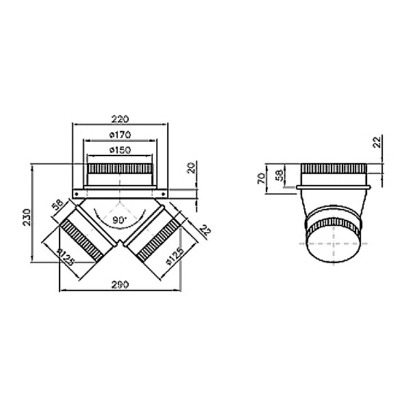 Bartscher Stutzen zu 900mm und 1000mm Abzugshauben - 100103