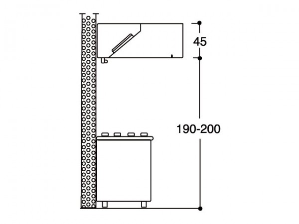 Kastenhaube für die Gastronomie, 1800x900mm, ohne Motor, mit Licht