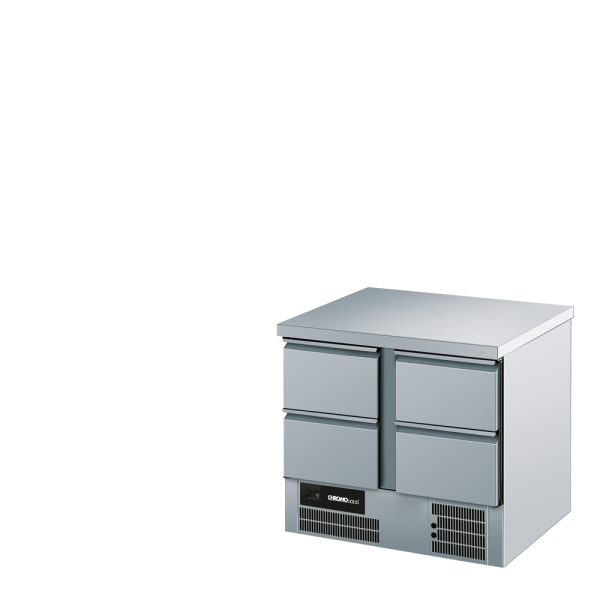 CHROMOnorm KÜHLTISCH BR 795 - GN 1/1 - 4 ZÜGE 1/2 - MIT TISCHPLATTE ALLSEITS AB