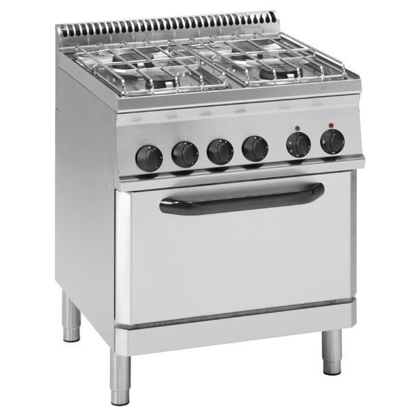 Tecnoinox Gasherd, 4 Brenner, Gas-Backofen, 31 kW