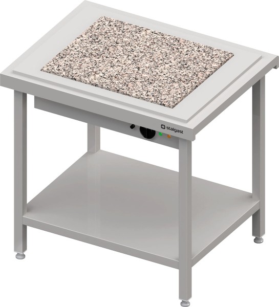 STALGAST Warmausgabe mit einer Wärmeplatte aus Granit 2x GN1/1, 920x735x880, Edelstahlabdeckung