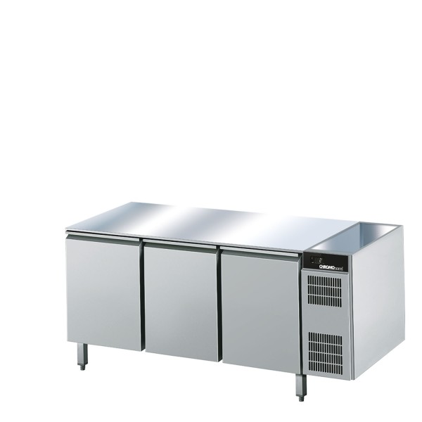 CHROMOnorm BÄCKEREI-TIEFKÜHLTISCH EN4060 - 3 TÜREN OHNE TISCHPLATTE - STECKERFERTIG
