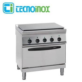Elektro-Glühplattenherd 19,3 kW Tecnoinox PPF8FE9 - Gastronomie-Fortkochplatte mit Backofen GN 2/1