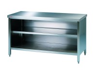 SCHOLL Edelstahl Schranktisch offen - Tiefe 800 mm - mit Zwischenbord für die Gastronomiel SCHOLL Edelstahl Schranktisch offen - Tiefe 800 mm - mit Zwischenbord für die Gastronomiel