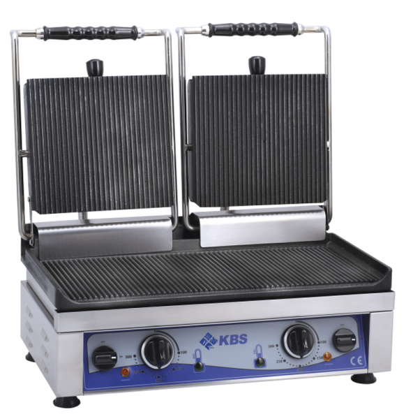 KBS Kontaktgrill Grillfläche 52x24cm oben & unten gerillt 2 Heizzonen