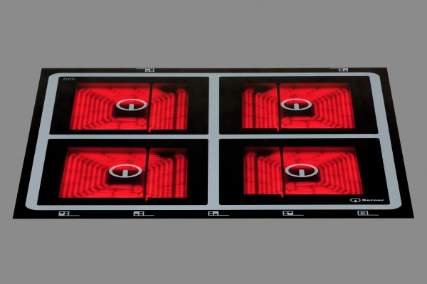 Berner BS4CEQAT Großkochfeld mit 4 Quadratplatten und Topferkennung für Gastronomieküchen