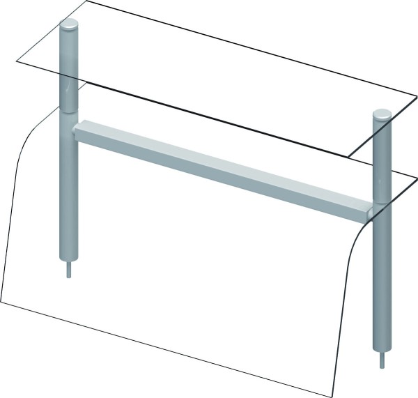 STALGAST Doppel-Glas-Aufsatzbord mit Hustenschutz 1122x455x700 mm für Speisenausgabesysteme