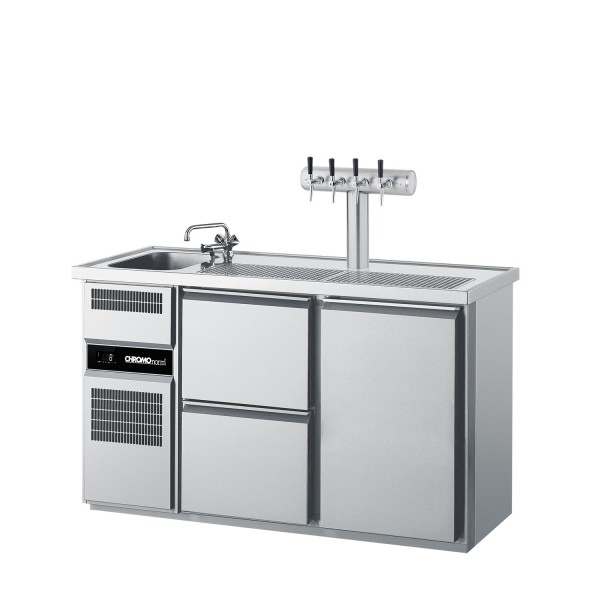 CHROMOnorm BIERTHEKE GN 1/1 - 1 BECKEN LINKS - 2 ZÜGE 1/2 - 1 TÜR