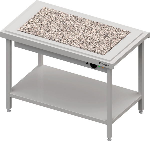 STALGAST Warmausgabe mit einer Wärmeplatte aus Granit 3x GN1/1, 1245x735x880, Granitabdeckung "Stand