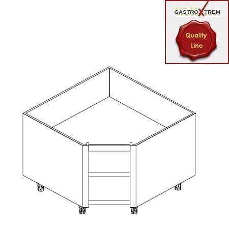 GASTROXTREM Edelstahl-Eckschrank offen - Gastronomie Unterbau Eck-Arbeitsschrank